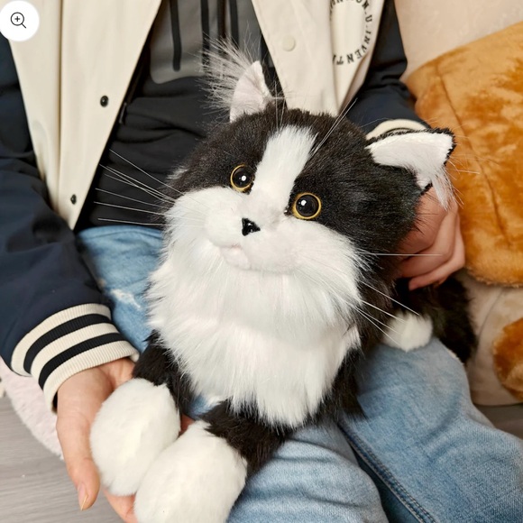 Other - Realistic Black and White Plush Cat